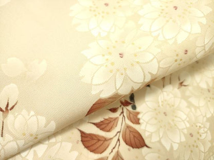 平和屋着物●塩瀬　九寸開き名古屋帯　作家物　枝花　金彩　正絹　逸品　DABD0257op