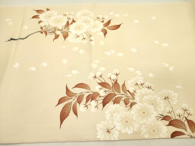 平和屋着物●塩瀬　九寸開き名古屋帯　作家物　枝花　金彩　正絹　逸品　DABD0257op