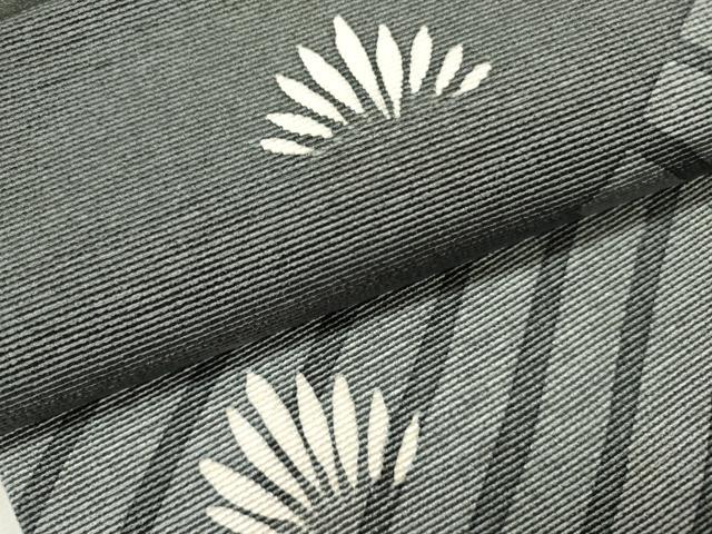 平和屋着物●ろう彩工芸　奥村一心　九寸名古屋帯　草葉文　正絹　逸品　DABD0261op