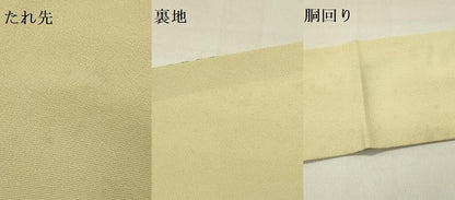 平和屋着物●九寸名古屋帯　紅型　型染　草花　正絹　逸品　DABD0274op