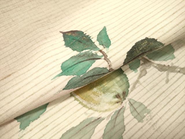 平和屋着物●九寸名古屋帯　手描き　紬地　成り物　金彩　正絹　逸品　DABD0277op
