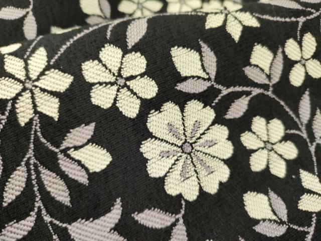 平和屋着物●八寸名古屋帯　花唐草文　正絹　逸品　DABD0286op