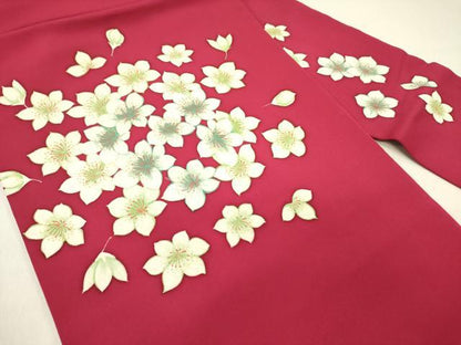 平和屋着物●塩瀬　九寸名古屋帯　舞花　金彩　正絹　逸品　DABD0294op