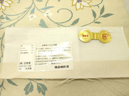 平和屋着物●西陣　志都香謹製　九寸名古屋帯　唐織　草花　証紙付き　正絹　逸品　DABD0296op