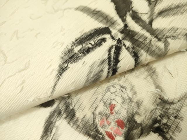 平和屋着物●九寸名古屋帯　作家物　手描き　髭紬　成り物　さが美扱い　正絹　逸品　DABD0305op