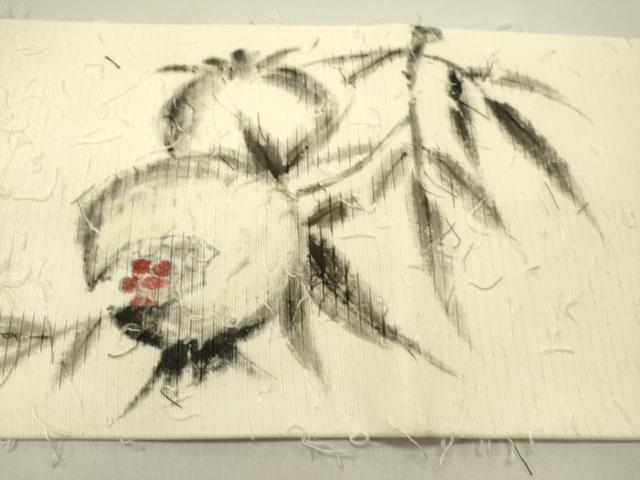 平和屋着物●九寸名古屋帯　作家物　手描き　髭紬　成り物　さが美扱い　正絹　逸品　DABD0305op