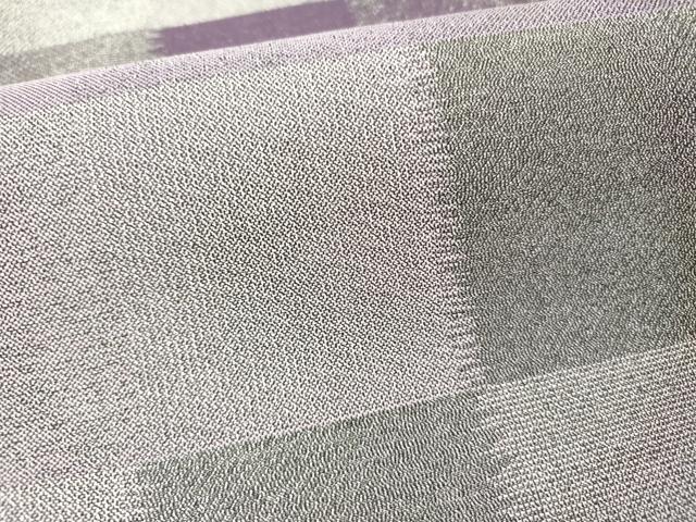平和屋着物●両面　六通柄袋帯　市松　銀糸　正絹　逸品　DABD0309op