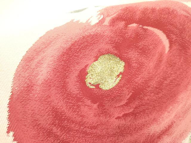 平和屋着物●爪掻き本綴れ　八寸名古屋帯　光琳菊　金糸　正絹　逸品　DABD0311op