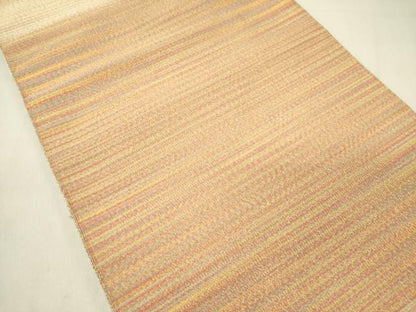 平和屋着物●爪掻き本綴れ　八寸名古屋帯　横段文　金糸　正絹　逸品　DABD0314op