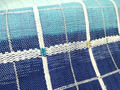 平和屋着物●八寸名古屋帯　紬地　変わり格子　金銀糸　正絹　逸品　DABD0322op