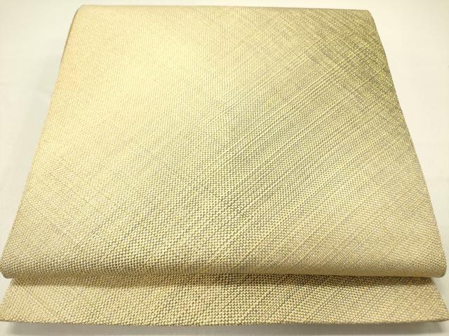 平和屋着物●ひなや工房　くむ・あむ・おる　伊豆蔵明彦　組織　全通柄袋帯　霞文　金糸　正絹　逸品　DABD0327op