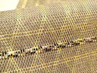 平和屋着物●ひなや工房　くむ・あむ・おる　伊豆蔵明彦　組織　太鼓柄袋帯　菱文　金糸　正絹　逸品　DABD0331op