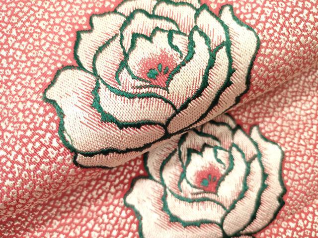 平和屋着物●アンティーク　大正ロマン　全通柄九寸名古屋帯　薔薇　バラ　正絹　逸品　DABD0341op