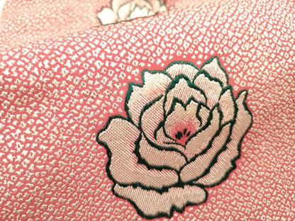 平和屋着物●アンティーク　大正ロマン　全通柄九寸名古屋帯　薔薇　バラ　正絹　逸品　DABD0341op