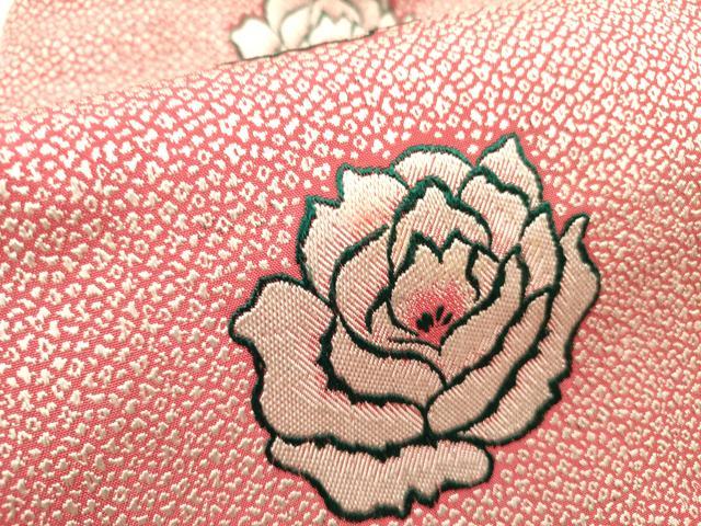 平和屋着物●アンティーク　大正ロマン　全通柄九寸名古屋帯　薔薇　バラ　正絹　逸品　DABD0341op