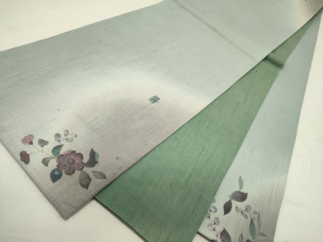 平和屋着物●太鼓柄袋帯　作家物　紬地　辻が花　金彩　正絹　逸品　未使用　DABD0361op