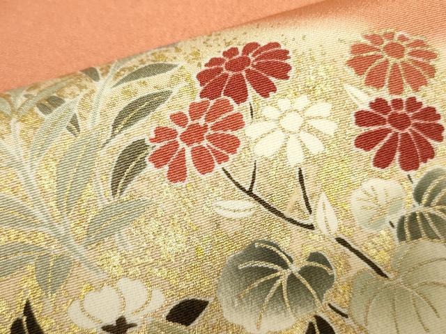 平和屋着物■訪問着 駒刺繍 草花 金彩 正絹 逸品 DABD0381op