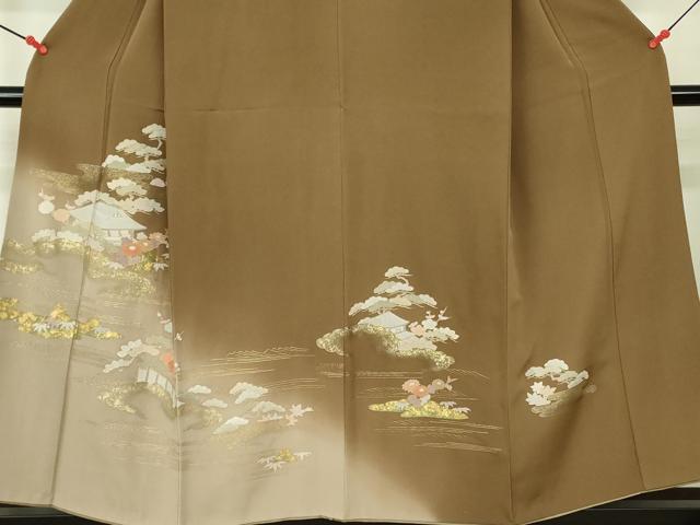 平和屋着物■訪問着 風景花松文 暈し染め 金彩 正絹 逸品 DABD0383op