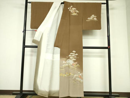 平和屋着物■訪問着 風景花松文 暈し染め 金彩 正絹 逸品 DABD0383op