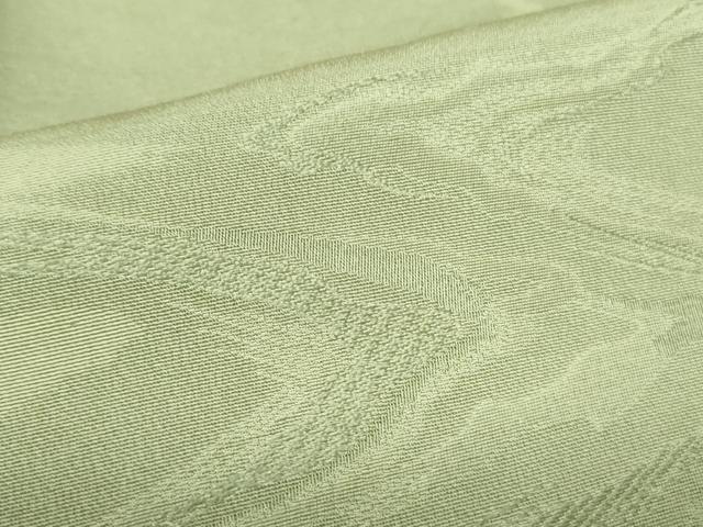 平和屋着物■上質な色無地 流水地紋 若葉色 正絹 逸品 DABD0384op