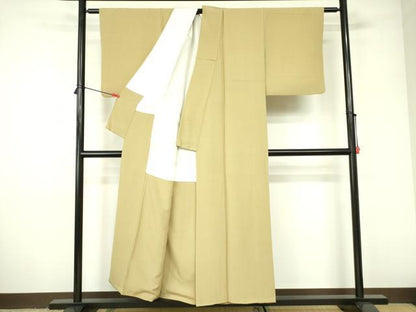 平和屋着物■上質な色無地 蒸栗色 正絹 逸品 DABD0393op