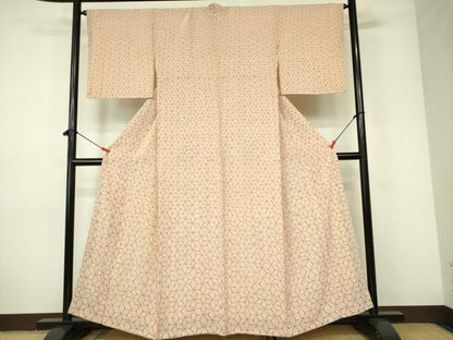 平和屋着物■上質な小紋 麻の葉文様 正絹 逸品 DABD0394op