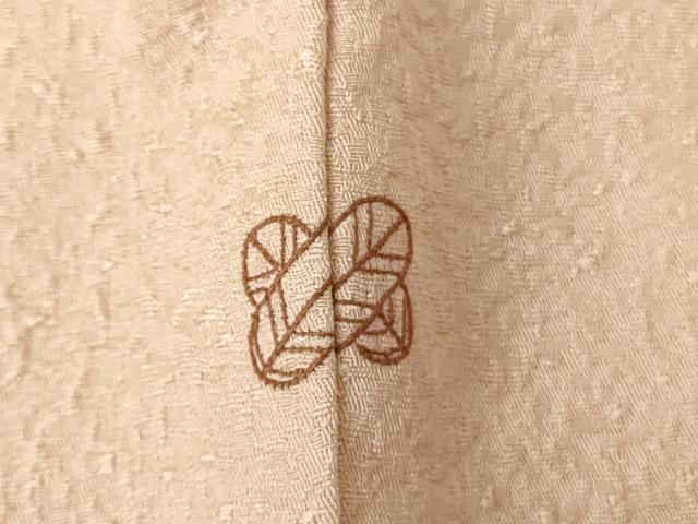 平和屋着物■上質な色無地 霞地紋 薄柿色 正絹 逸品 DABD0403op