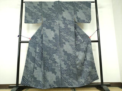 平和屋着物■江戸小紋 絞り 吉祥花文 正絹 逸品 DABD0406op