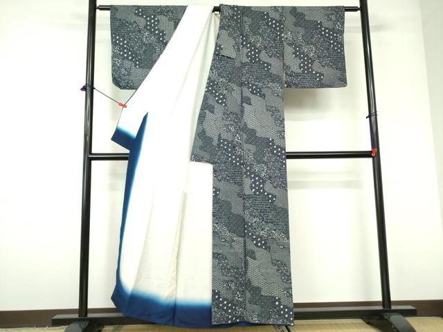 平和屋着物■江戸小紋 絞り 吉祥花文 正絹 逸品 DABD0406op