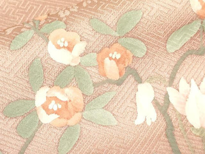平和屋着物■訪問着 刺繍 草花 暈し染め 金糸 正絹 逸品 DABD0410op