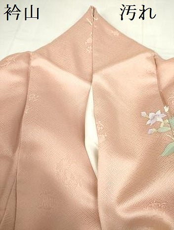 平和屋着物■訪問着 刺繍 草花 暈し染め 金糸 正絹 逸品 DABD0410op