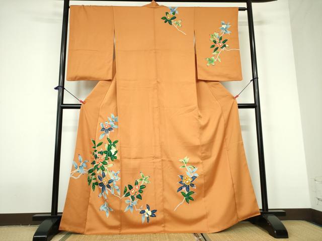 平和屋着物■訪問着 草花 金糸 正絹 逸品 DABD0420op