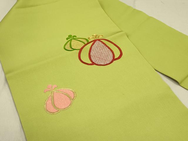 平和屋着物●塩瀬　九寸名古屋帯　駒刺繍　総刺繍　成り物　金糸　正絹　逸品　DABD0435op