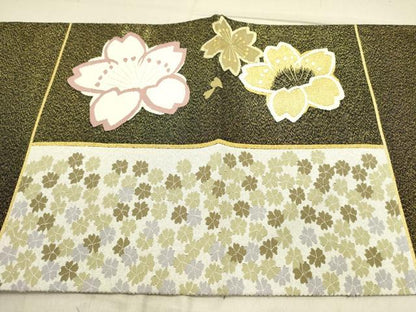 平和屋着物●名門・上野家　四代目 上野真　六通柄袋帯　舞桜　金銀糸　正絹　逸品　未使用　DABD0437op