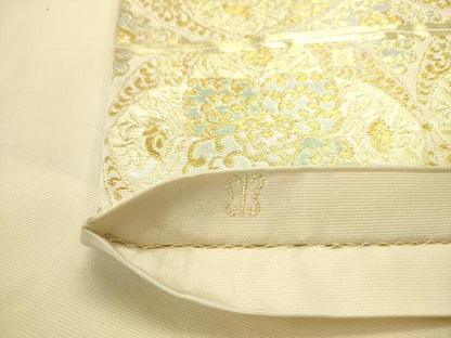平和屋着物●西陣　川島織物　六通柄　本袋帯　洋花文　金糸　正絹　逸品　DABD0440op