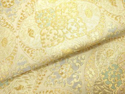 平和屋着物●西陣　川島織物　六通柄　本袋帯　洋花文　金糸　正絹　逸品　DABD0440op