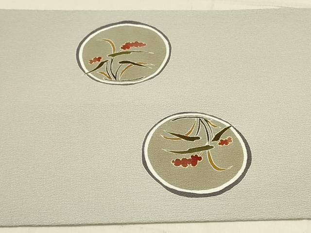 平和屋着物●太鼓柄袋帯　草花丸文　金彩　鬼しぼ縮緬　正絹　逸品　DABD0444op