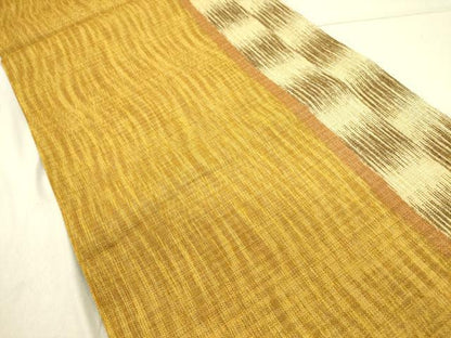 平和屋着物▽全通柄袋帯 スリーシーズン 春夏秋 変わり間道 金糸 正絹 逸品 未使用 DABD0447op