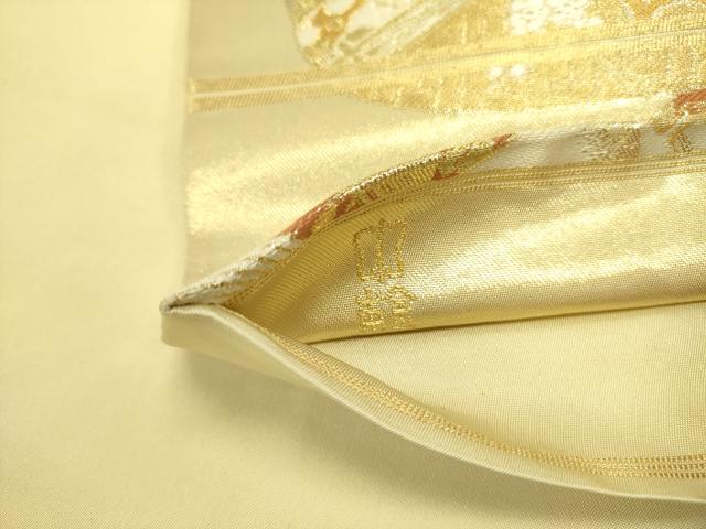 平和屋着物●西陣　川島織物　六通柄　本袋帯　絵巻風景花文　金糸　正絹　逸品　DABD0459op