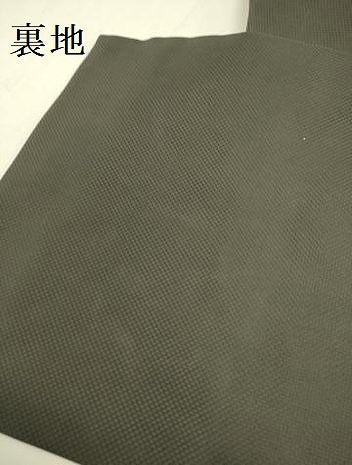 平和屋着物●九寸名古屋帯　刺繍　幾何学文様　黒地　金糸　正絹　逸品　DABD0466op