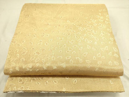 平和屋着物●両面　六通柄袋帯　唐織　草花文　金糸　正絹　逸品　DABD0470op
