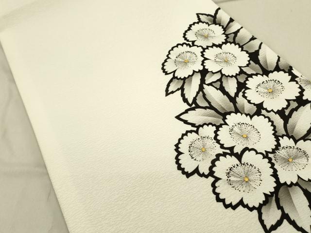 平和屋着物●東京友禅　菅有鬼一　太鼓柄袋帯　草花　金彩　正絹　逸品　DABD0473op