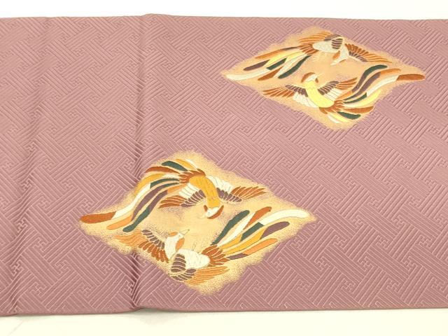 平和屋着物●太鼓柄袋帯　唐織　鳳凰菱文　金糸　正絹　逸品　DABD0480op