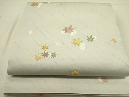 平和屋着物●織文意匠鈴木　六通柄袋帯　舞花　金糸　正絹　逸品　DABD0483op