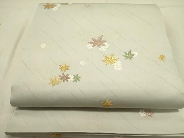 平和屋着物●織文意匠鈴木　六通柄袋帯　舞花　金糸　正絹　逸品　DABD0483op