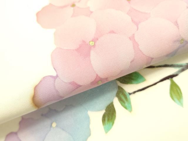 平和屋着物●塩瀬　九寸名古屋帯　草花　ろうけつ染め　金彩　正絹　逸品　DABD0493op