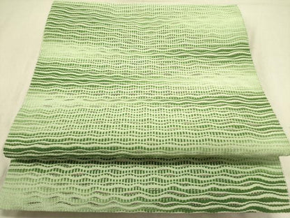 平和屋着物●八寸名古屋帯　霞文　正絹　逸品　未使用　DABD0511op