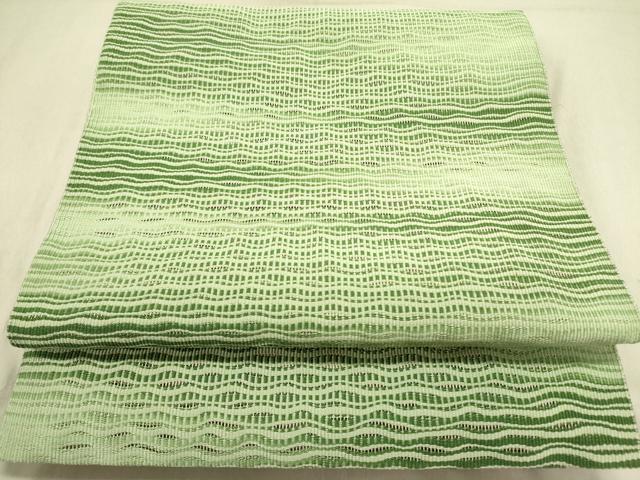 平和屋着物●八寸名古屋帯　霞文　正絹　逸品　未使用　DABD0511op