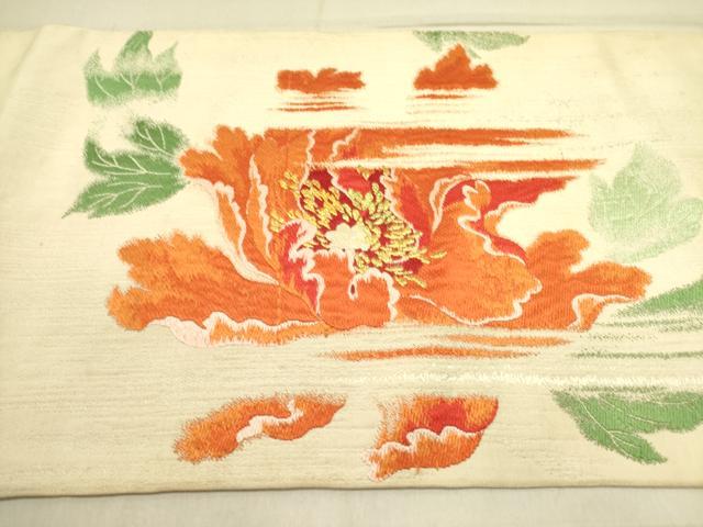 平和屋着物●龍村平蔵製　六通柄　本袋帯　彩雨富貴錦　金糸　正絹　逸品　DABD0517op