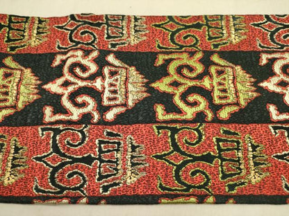 平和屋着物●九寸名古屋帯　獅噛文長斑錦　金糸　正絹　逸品　DABD0522op